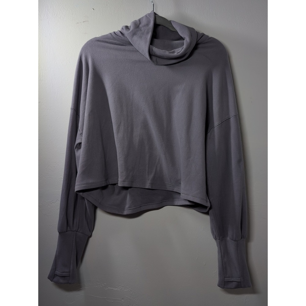 FLX Crop‎ Hoodie Womens XL Long Sleeve Purple Cowl Neck~Athletic~Sports~Gym